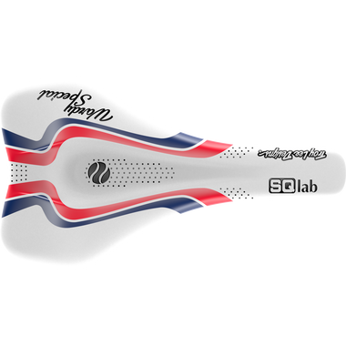 SQlab 612 Ergowave active 2.1 ltd. Wardy Special Fahrradsattel in weiß, rot und marineblau