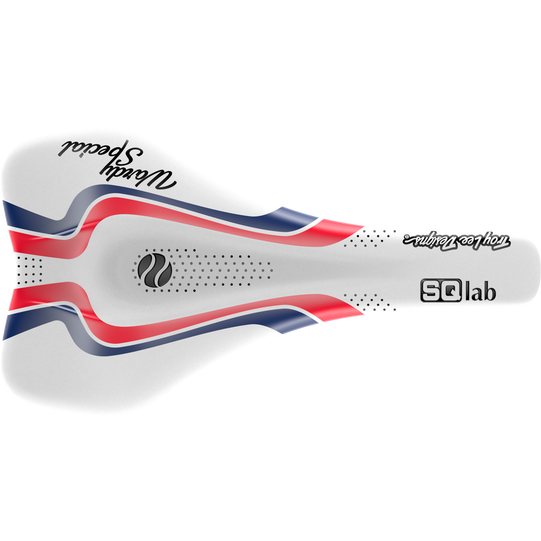 SQlab 612 Ergowave active 2.1 ltd. Wardy Special Fahrradsattel in weiß, rot und marineblau