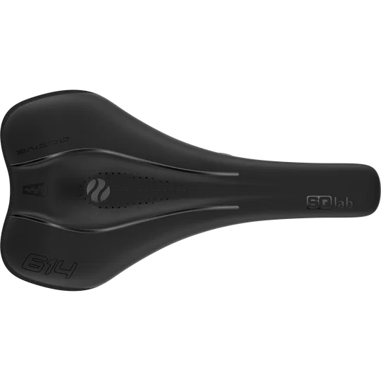 SQlab 614 ERGOWAVE active gravel saddle in black with pressure-relief channel