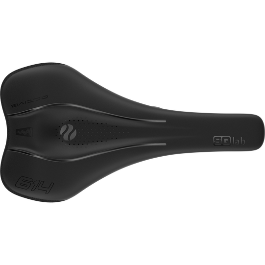 SQlab 614 ERGOWAVE active gravel saddle in black with pressure-relief channel