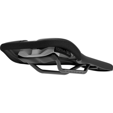 SQlab 614 ERGOWAVE active 2.1 gravel saddle in black, side profile view