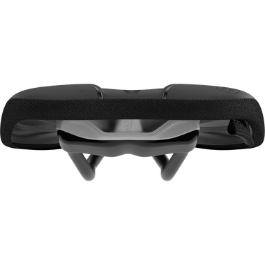SQlab 614 ERGOWAVE active 2.1 gravel bike saddle in black, front view with active flex technology