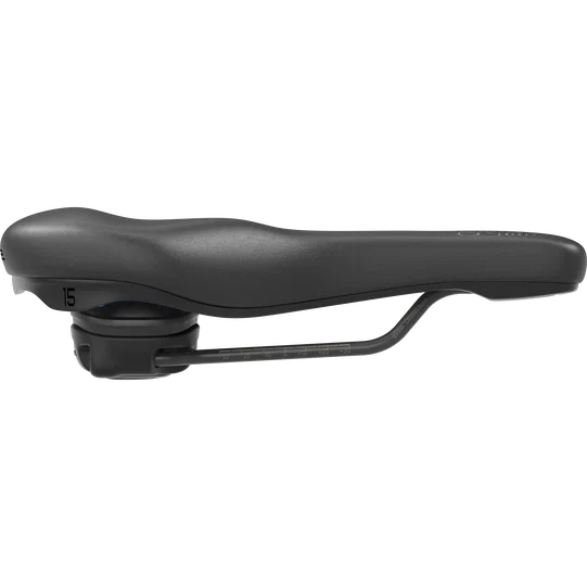 SQlab 602 ERGOLUX active 2.1 ergonomic bicycle saddle 15cm in black, side view