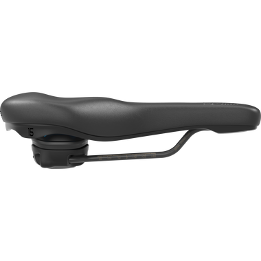 SQlab 602 ERGOLUX active 2.1 ergonomic bicycle saddle 15cm in black, side view
