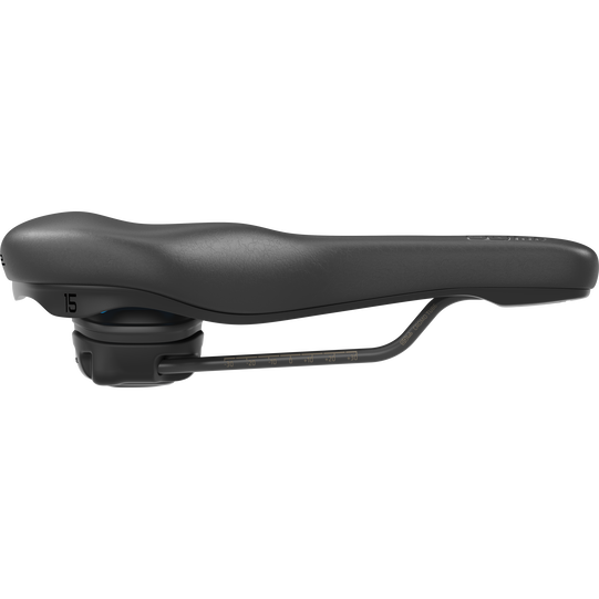 SQlab 602 ERGOLUX active 2.1 ergonomic bicycle saddle 15cm in black, side view