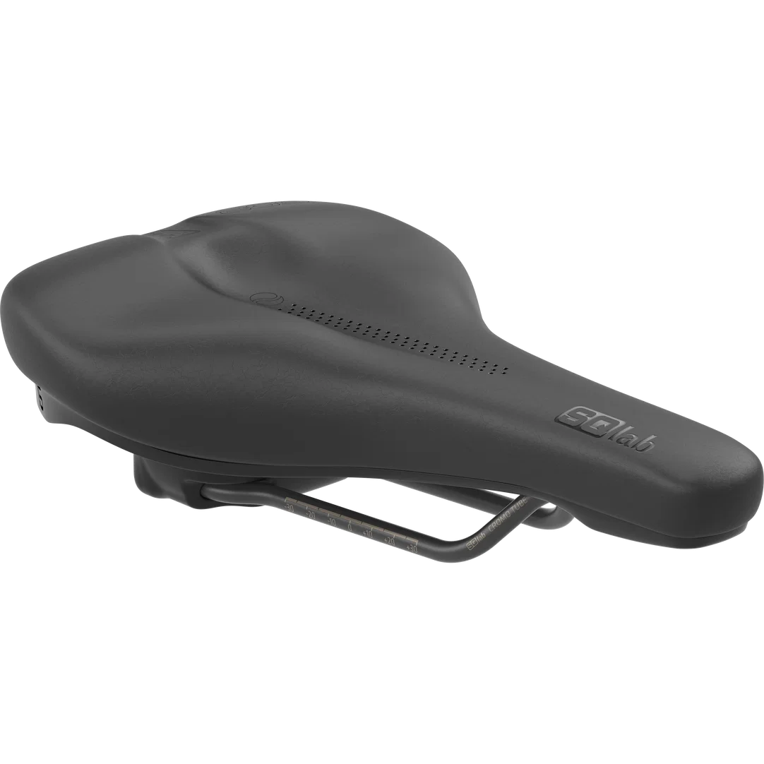SQlab 602 ERGOLUX active 2.1 bicycle saddle in black with active comfort system and pressure-relief profile