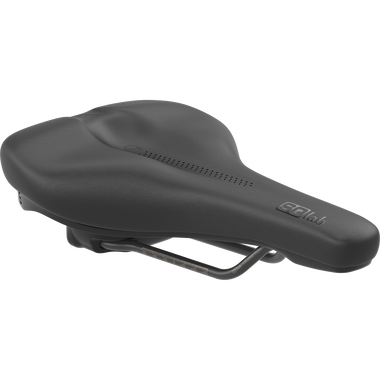 SQlab 602 ERGOLUX active 2.1 bicycle saddle in black with active comfort system and pressure-relief profile