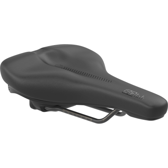 SQlab 602 ERGOLUX active 2.1 bicycle saddle in black with active comfort system and pressure-relief profile