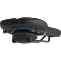 SQlab 602 ERGOLUX active 2.1 bike saddle 15cm in black and blue, underside view showing active system