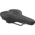 SQlab 602 M-D active 2.1 bicycle saddle in black with central relief channel and CrMo rails