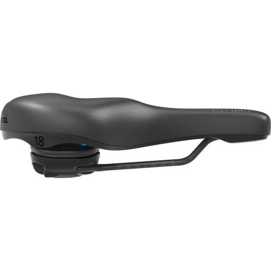 SQlab 621 ERGOLUX active 2.1 comfort saddle 18cm in black, side view