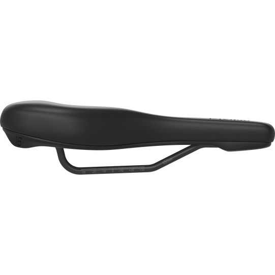 SQlab 601 ERGOLUX bike saddle 16cm in black, side view