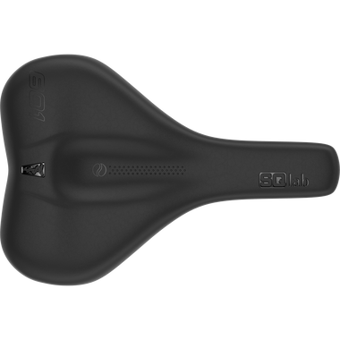 SQlab 601 ERGOLUX bicycle saddle in black with perineal relief channel
