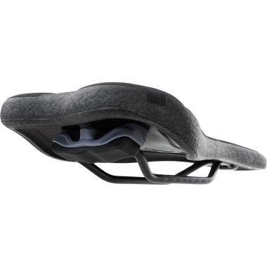 SQlab 6OX Infinergy ERGOWAVE active MTB saddle in charcoal black, side view
