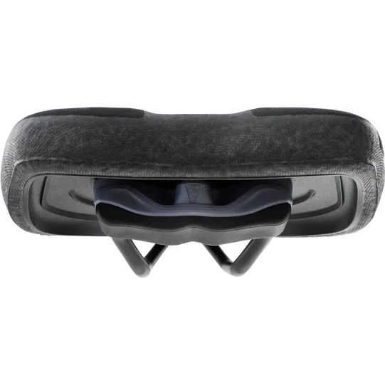 SQlab 6OX Infinergy ERGOWAVE active 2.1 MTB saddle in black, front view