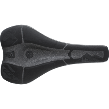 SQlab 6OX Infinergy ERGOWAVE active MTB saddle in matte black, top view