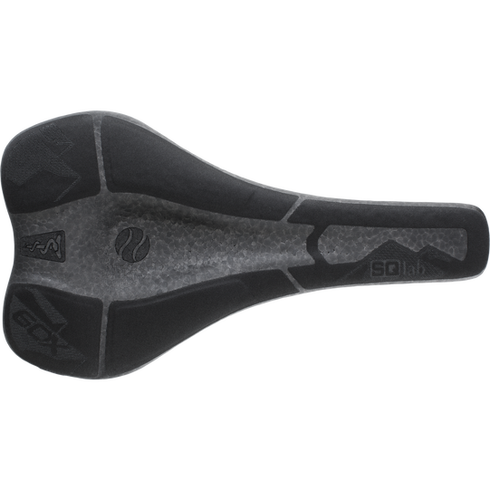 SQlab 6OX Infinergy ERGOWAVE active MTB saddle in matte black, top view