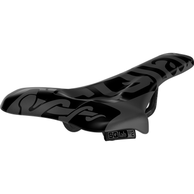 SQlab 612 ERGOWAVE R ltd. Team Carbon road bike saddle in black with tonal graphics