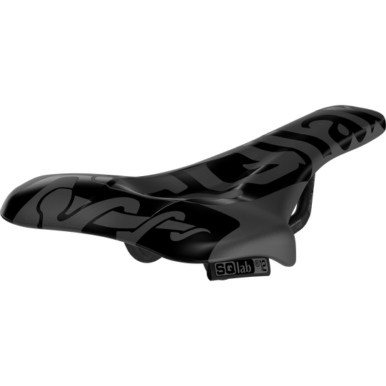 SQlab 612 ERGOWAVE R ltd. Team Carbon road bike saddle in black with tonal graphics