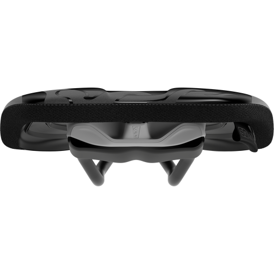 SQlab 611 ERGOWAVE® active 2.1 ltd. Team MTB-Sattel in schwarz, Frontalansicht mit Schienendetail
