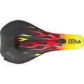 SQlab 6½ ERGOWAVE kids bike saddle in black, red and yellow with flames design