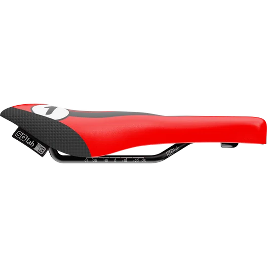 SQlab 6½ ERGOWAVE Racing kids saddle 9cm in red and black
