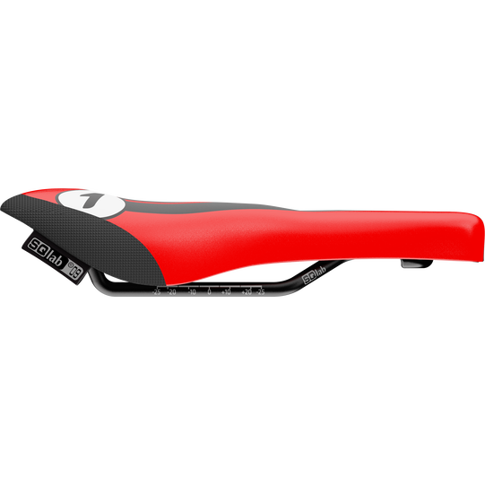 SQlab 6½ ERGOWAVE Racing kids saddle 9cm in red and black