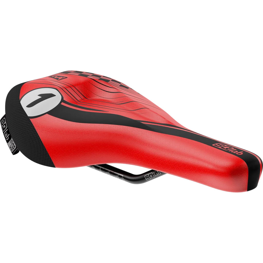 SQlab 6½ ERGOWAVE Racing kids bike saddle 9cm in red and black