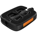 SQlab 502 active Fahrradpedal in schwarz mit orangenem Reflektor, Dreiviertelperspektive