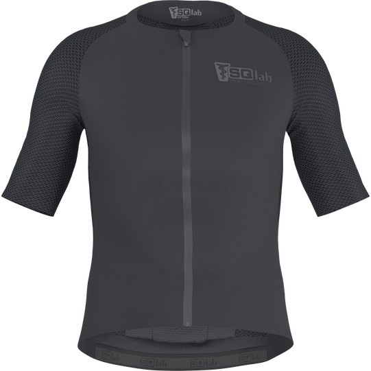 SQlab Jersey ONE12 Radtrikot in anthrazit mit Mesh-Raglanärmeln für den Rennradsport