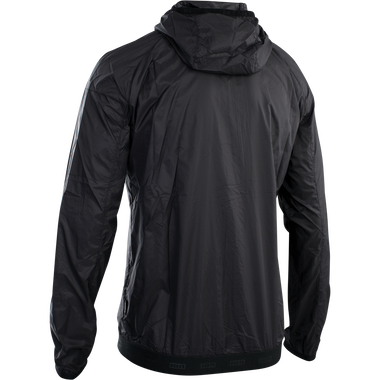 SQlab Logo Wind unisex cycling windbreaker jacket in black with hood, rear view