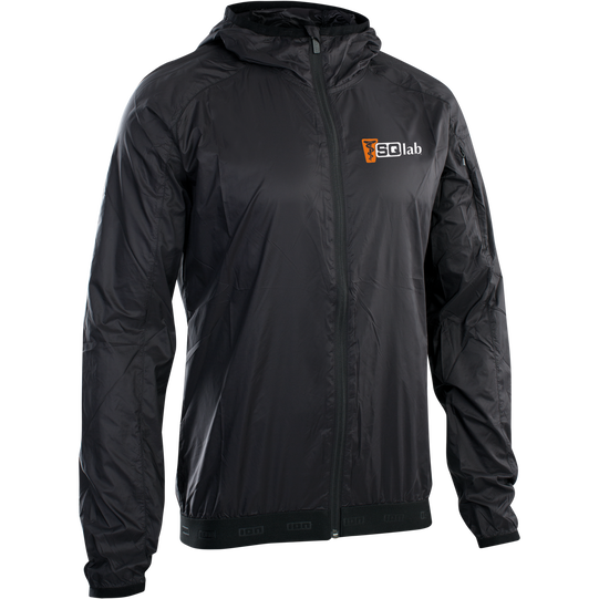 SQlab Logo Wind unisex cycling windbreaker jacket in black with hood for mountain biking and cycling