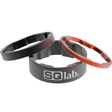 SQlab Spacer Set 1 1/8 Zoll Steuersatz-Spacer in dunkelgrau und orange, 3-teilig