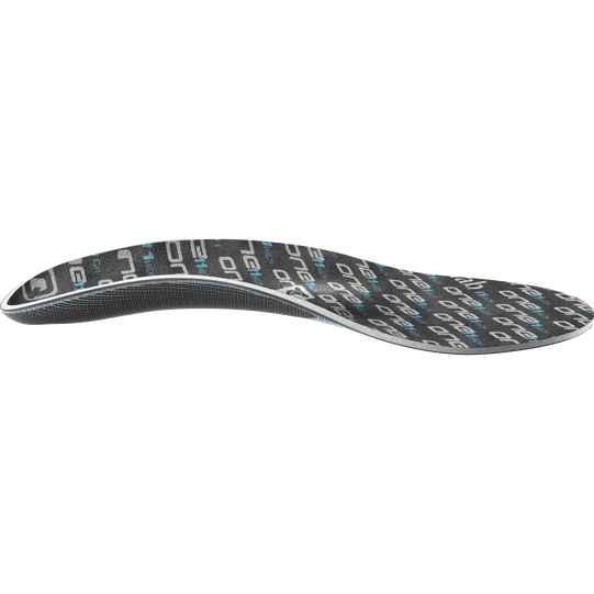 SQlab ONE11 high cycling insole in dark charcoal with blue pattern