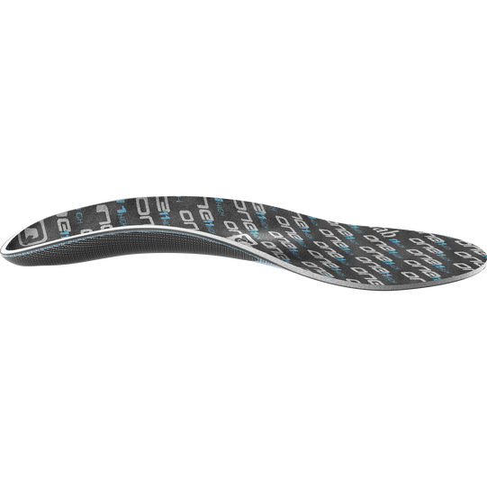 SQlab ONE11 high cycling insole in dark charcoal with blue pattern