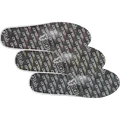 SQlab ONE11 cycling insoles in charcoal with allover brand print, set of three top view