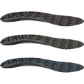 SQlab ONE10 cycling insoles in charcoal black with red, yellow and blue accent variants, group shot