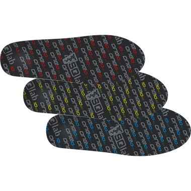 SQlab ONE10 Fahrrad-Einlegesohlen in schwarz mit buntem Allover-Print, 3er-Set