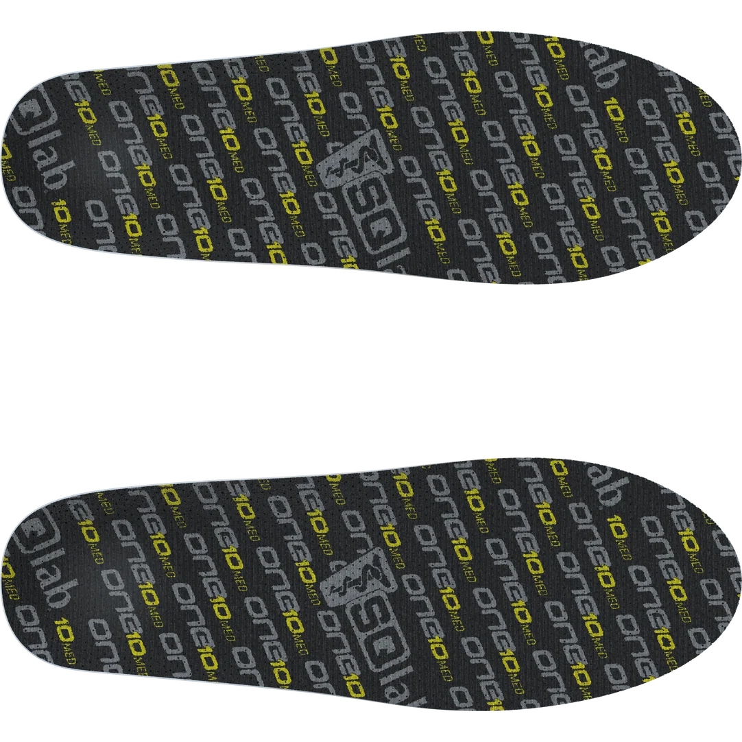 Semelles de cyclisme SQlab ONE10 en noir avec motif logo jaune-vert