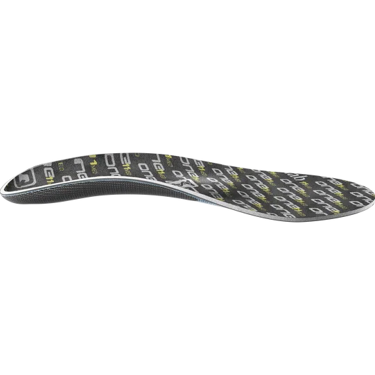 SQlab ONE11 med cycling insole in dark charcoal with arch support, lateral profile view