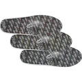SQlab ONE11 med cycling insoles in charcoal with logo print, three variants on white background