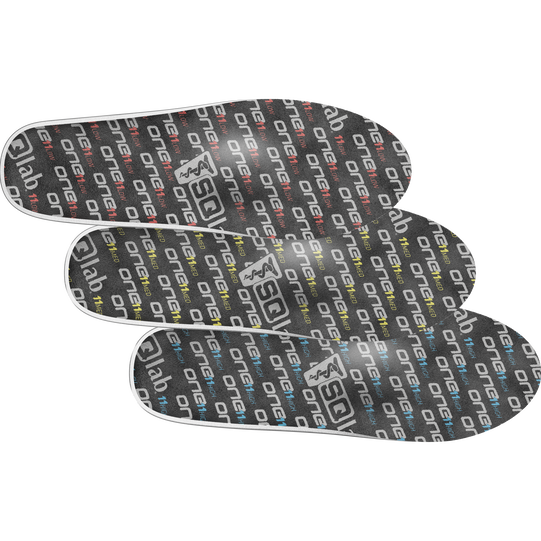 SQlab ONE11 Fahrrad-Einlegesohlen in dunkelgrau mit All-over-Print, 3er-Set