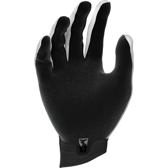 SQlab ONE11 full-finger cycling glove in black and white for mountain biking, palm view