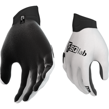 SQlab ONE11 full-finger cycling gloves in black and white for mountain biking