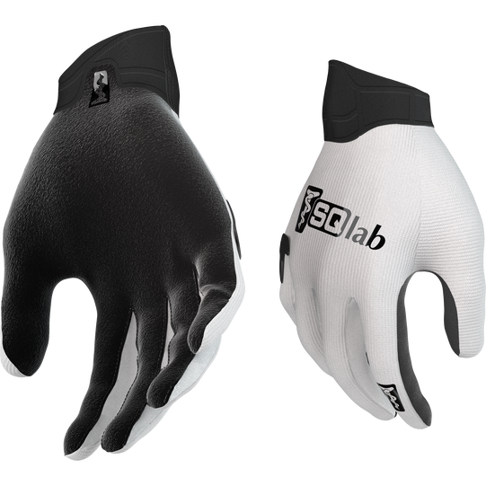 SQlab ONE11 full-finger cycling gloves in black and white for mountain biking
