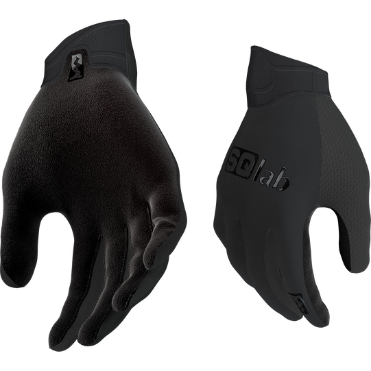 Gants de cyclisme SQlab ONE OX en noir pour le VTT, vue paume et dos
