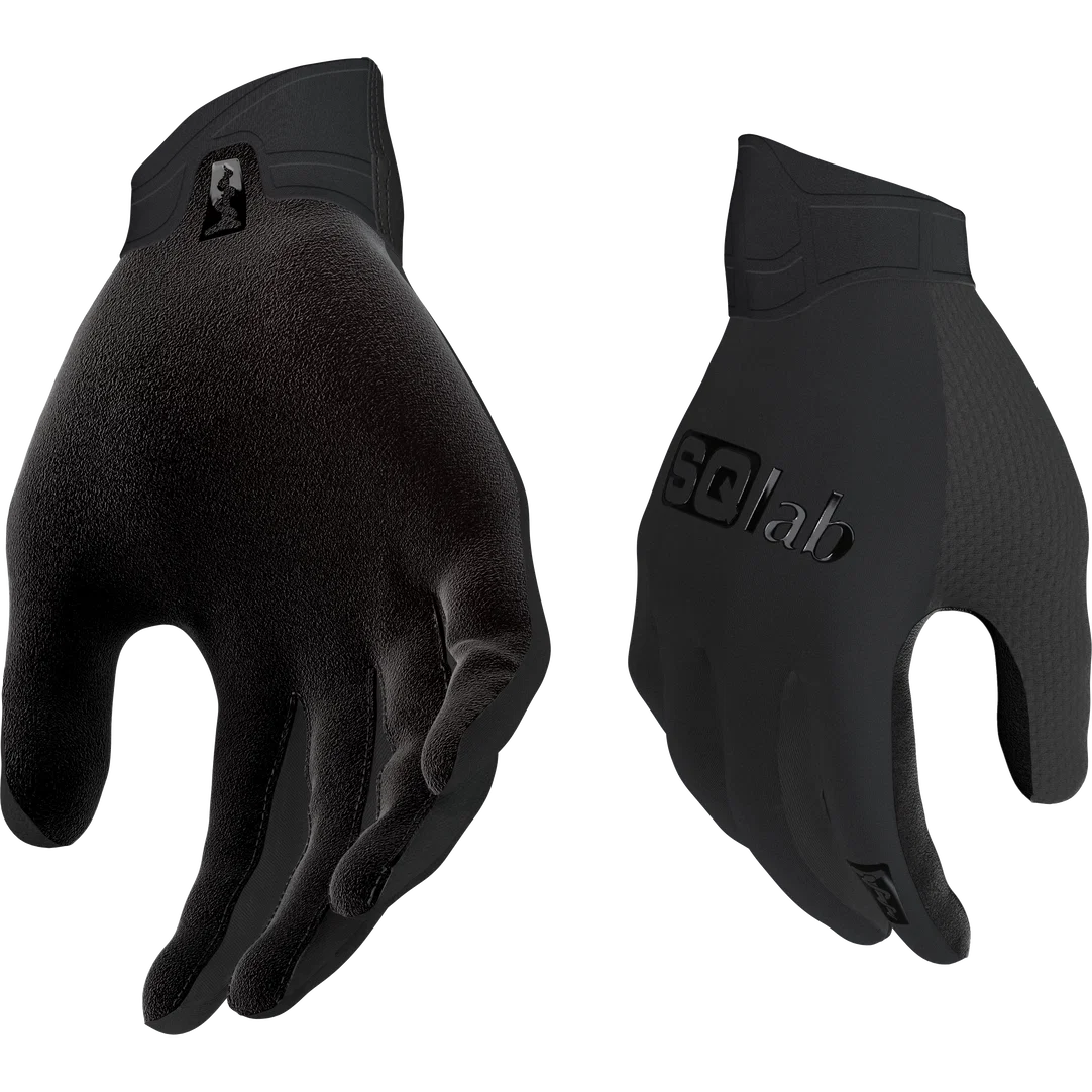 SQlab ONE OX Fahrradhandschuhe in schwarz für Mountainbiking, Vorder- und Rückansicht