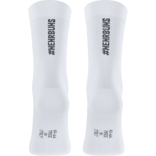 SQlab ONE12 Fahrradsocken in weiß für Rennrad, Rückansicht, Größe 42-44, Made in Italy