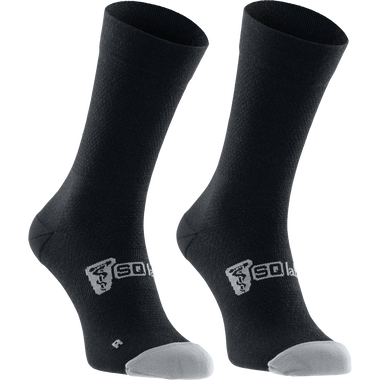 SQlab ONE11 2.0 unisex merino cycling socks in black and light grey for mountain biking