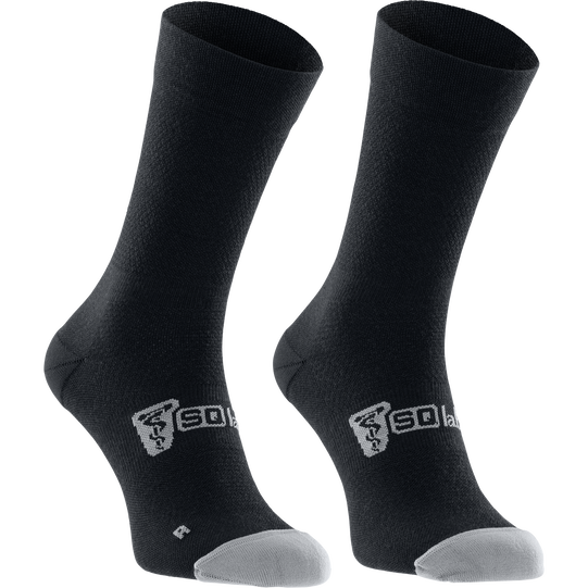 SQlab ONE11 2.0 unisex merino cycling socks in black and light grey for mountain biking